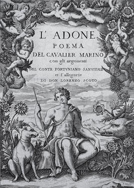 Giambattista Marino, Adone, Frontispiz Ausgabe 1623, Biblioteca Nacional, Madrid